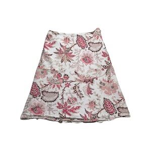 LOFT Ann Taylor Silk Cotton Floral Skirt